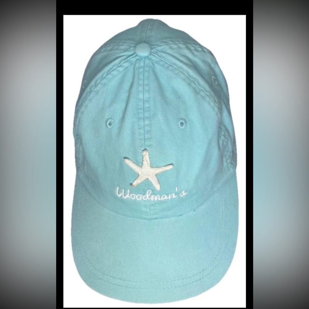 Kate Lord Woodman’s Women’s Baseball Cap Hat Light Blue Starfish Adjustable